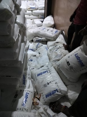 Disposal of transit damaged  wet affected  “377 bags (packing in 25 Kg) of LOTRENE blow TR-571  (POLYETHYLENE, HDPE)”